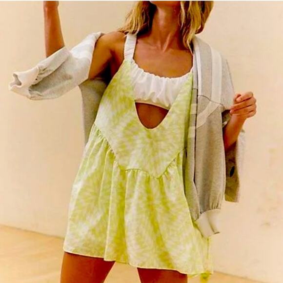 🆕FP Movement Free People One Two Punch Printed 1 PC DRESS ONLY SZ L NEW! - Picture 7 of 8